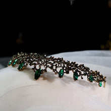 Load image into Gallery viewer, Luxury Vintage Green Crystal Bridal Tiaras Crowns Veil Tiara Headpiece l08