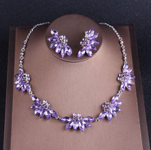 画像をギャラリービューアに読み込む, Purple Crystal Bridal Jewelry Sets Necklaces Earrings Crown Tiaras Set bj86 - www.eufashionbags.com