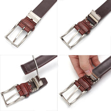 Charger l&#39;image dans la galerie, Casual Men Belts Crocodile Pattern Cowskin 3.0 CM Belts For Women Unisex Genuine Leather Belt