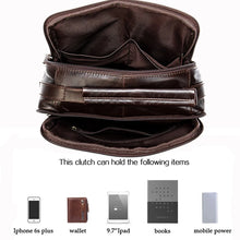 Cargar imagen en el visor de la galería, Genuine Leather Men&#39;s Shoulder Bags Crossbody Bags Pouch