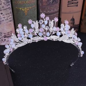 Baroque Crystal Tiaras Crowns Pageant Prom Rhinestone Veil Tiara Headbands a17