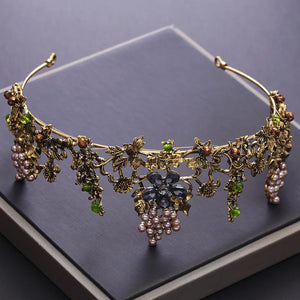 Vintage Crystal Flowers Wedding Hair Accessories Tiaras Rhinestone Queen Crowns l21