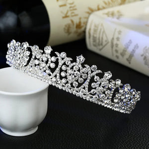 Luxury Silver Plated Crystal Wedding Tiaras Hairband Rhinestone Hair Accessories l50