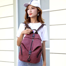 Load image into Gallery viewer, KMFFLY Brand Women Canvas Backpack Preppy Style School Lady Girl Student School Laptop Bag Top Quality Canvas Mochila Bolsas2024