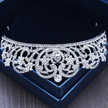 Load image into Gallery viewer, Baroque Crystal Heart Bridal Tiara Crowns Rhinestone Wedding Hair Jewelry a23