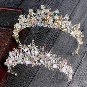 Luxury Crystal Pearls Bridal Crowns Handmade Tiaras Headbands a68
