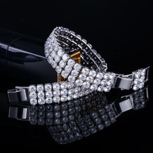 画像をギャラリービューアに読み込む, 3 Row Round Shiny Cubic Zirconia Bracelets for Women Wedding Jewelry Gift b27
