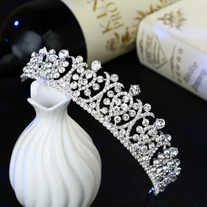 Luxury Silver Plated Crystal Wedding Tiaras Hairband Rhinestone Hair Accessories l50