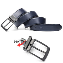 Cargar imagen en el visor de la galería, Fashion Men Reversible Leather Belt Business Trouser Belt Genuine Leather Belts For Jeans