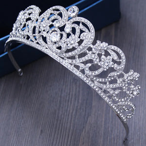 Baroque Crystal Heart Bridal Tiara Crowns Rhinestone Wedding Hair Jewelry a23