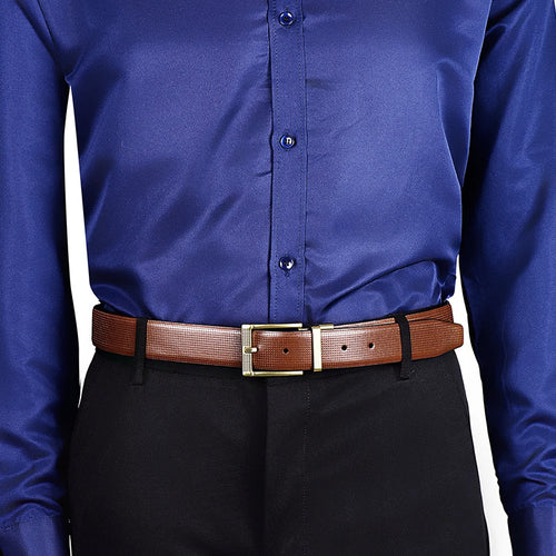 Men's Leather Reversible Belt Classic Fashion Business Dress Dot Belts With Rotated Buckle