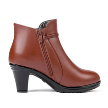 Charger l&#39;image dans la galerie, Fashion Winter Boots Plus Velvet Ankle Boots Warm High Heel Leather Snow Boots x09