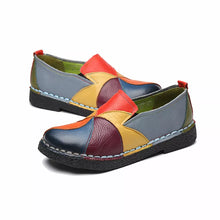 Carica l&#39;immagine nel visualizzatore di Gallery, Women Shoes Flats Genuine Leather Loafers Moccasins Mixed Colorful Non Slip Shoes