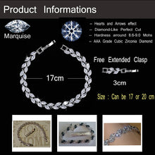 Laden Sie das Bild in den Galerie-Viewer, New Trendy Cubic Zirconia Jewelry Leaf Charm CZ Crystal Bracelets for Women b27
