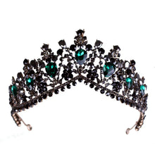 Load image into Gallery viewer, Bronze Black Green Crystal Bridal Tiaras Crown Rhinestone Headbands Wedding Hair Accessories a96