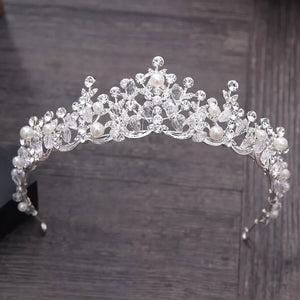 Luxury Crystal Pearl Bridal Crown Woman Tiaras Hair Jewelry l05