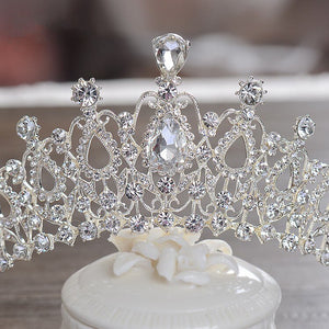 Fashion Crystal Wedding Jewelry Sets Women Tiara Crowns Necklace Earrings Set bj30
