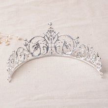 Load image into Gallery viewer, Sparkling Bridal Crystal Tiara Crowns Princess Queen Pageant Prom Rhinestone Veil Tiara Headband a106