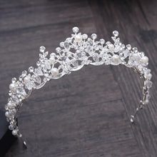 Load image into Gallery viewer, Luxury Crystal Pearl Bridal Crown Woman Tiaras Hair Jewelry l05