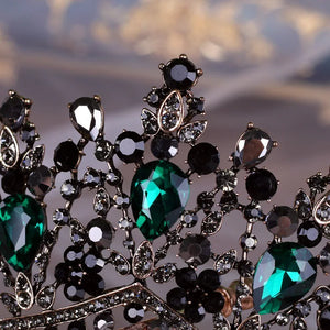 Bronze Black Green Crystal Bridal Tiaras Crown Rhinestone Headbands Wedding Hair Accessories a96