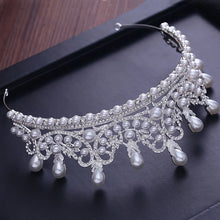 Load image into Gallery viewer, Luxury CZ Pearl Princess Tiaras And Crowns Wedding Hair Accessories  a29