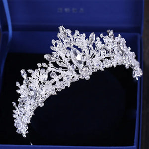 Baroque Luxury Rhinestone Beads Heart Bridal Tiaras Crown a85