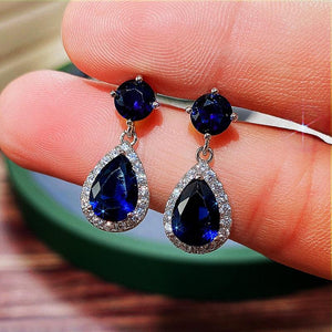 Luxury Water Drop CZ Dangle Earrings Women Trendy Jewelry he211 - www.eufashionbags.com