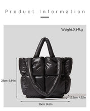 Load image into Gallery viewer, Large Winter Tote Padded Handbags Luxury Women Shoulder Bags Down Cotton Purse z51