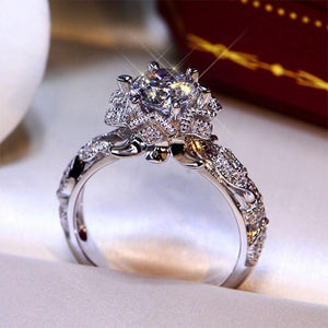 Snowflake Cubic Shape Wedding Rings Women High Quality Full Bling Iced Out Engagement Ring hr71 - www.eufashionbags.com