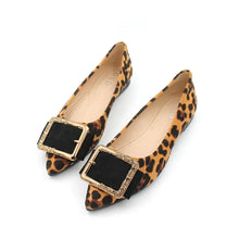 Cargar imagen en el visor de la galería, Leopard Fashion Women Flats Pointed Toe Heel Shoes Plus Size 31-46 q21