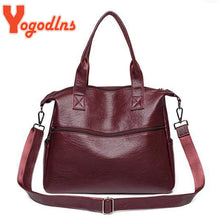 Cargar imagen en el visor de la galería, Vintage Casual Style Big Shoulder Bags for Women PU Leather Luxury Tote Handbag