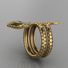 Carica l&#39;immagine nel visualizzatore di Gallery, Gold Color Snake Women Ring  Eye Punk Style Hiphop Personality Rings hr72