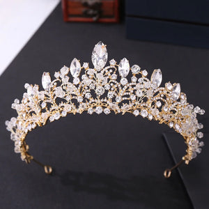 Baroque Handmade Crystal Heart Bridal Tiaras Crown Pageant Diadem Headband l20