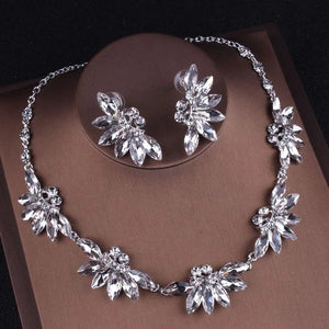 Purple Crystal Bridal Jewelry Sets Necklaces Earrings Crown Tiaras Set bj86 - www.eufashionbags.com