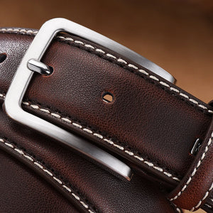 Classic Vintage Pin Buckle Leather Belt Men Cow Genuine Leather Strap Belts For Men