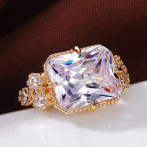 Gold Color Marriage Rings Crystal CZ Women Wedding Rings hr65 - www.eufashionbags.com