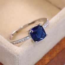 Cargar imagen en el visor de la galería, High Quality Square Blue Series Stone Women Rings Minimalist Pinky Accessories Ring j303