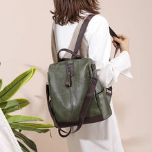 Cargar imagen en el visor de la galería, backpack casual Multifunction Women Leather Backpack Shoulder Bag Sac A Dos Travel Back Pack mochila feminina