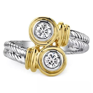 Two Tone Women Ring Fashion Party Accessories hr161 - www.eufashionbags.com