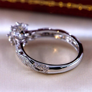 Snowflake Cubic Shape Wedding Rings Women High Quality Full Bling Iced Out Engagement Ring hr71 - www.eufashionbags.com