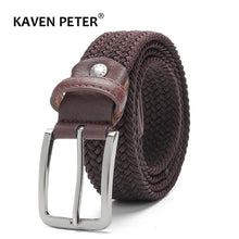 画像をギャラリービューアに読み込む, Elastic Belt For Men And For Women Waist Belt Canvas Stretch Braided Woven Leather Belt