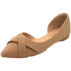 Women Flats Side Pointed Toe Flat Heel Shoes Size 33- 46 q7