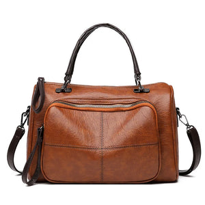 Vintage Winter Handle Bag Women New Soft PU Leather Handbag Large Crossbody Bag Travel Business Hand Bag