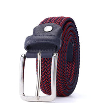 Cargar imagen en el visor de la galería, Belt Elastic For Men Leather Top Tip Military Tactical Strap Canvas Stretch Braided Waist Belts