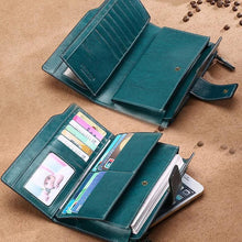 画像をギャラリービューアに読み込む, Genuine Leather Women Wallets Luxury Card Holder Clutch Casual Long Purse y33 - www.eufashionbags.com