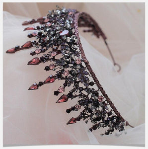 Purple Crystal Tiaras Crowns Noiva Headpieces Wedding Party Hair Jewelry bc34 - www.eufashionbags.com
