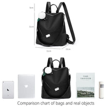 Load image into Gallery viewer, Fashion Waterproof Oxford Cloth Backpack Women Crossbody Shoulder Bag Large Anti-theft Bookbag For Teenagers Girls
