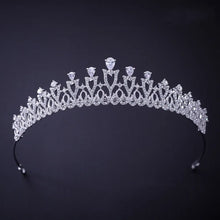 Load image into Gallery viewer, Silver Color Crystal Rhinestone Crowns Tiaras Wedding Hair Accessories l03