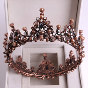 Large Black Crystal Bridal Tiaras Crowns Rhinestone Veil Tiara Headband Wedding Hair Accessories bc55