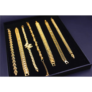Pure Gold Color Bangle & Bracelets For Women Butterfly Heart Bracelet Fashion Wedding Jewelry